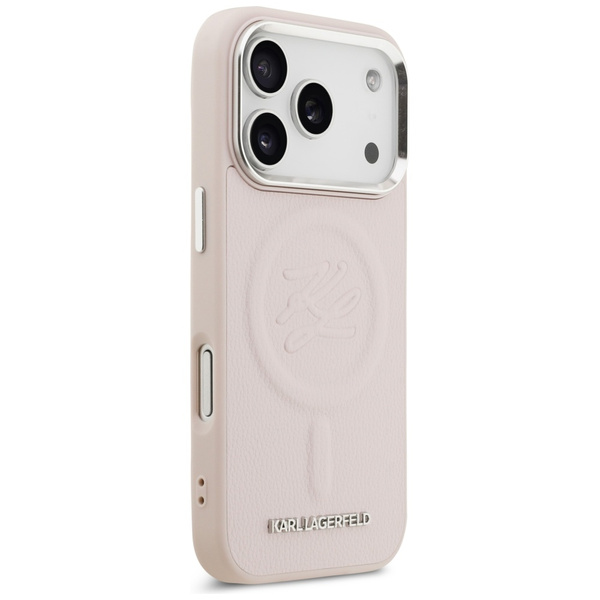 Etui Karl Lagerfeld Initial & Metal Logo MagSafe do iPhone 17 Pro Max różowy