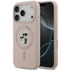 Etui Karl Lagerfeld Silicone             Karl&Choupette Ring MagSafe do iPhone 17 Pro różowy