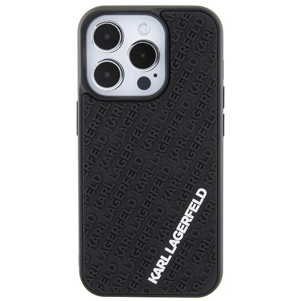 Etui Karl Lagerfeld 3D Rubber Multi Logo na iPhone 15 Pro - czarne