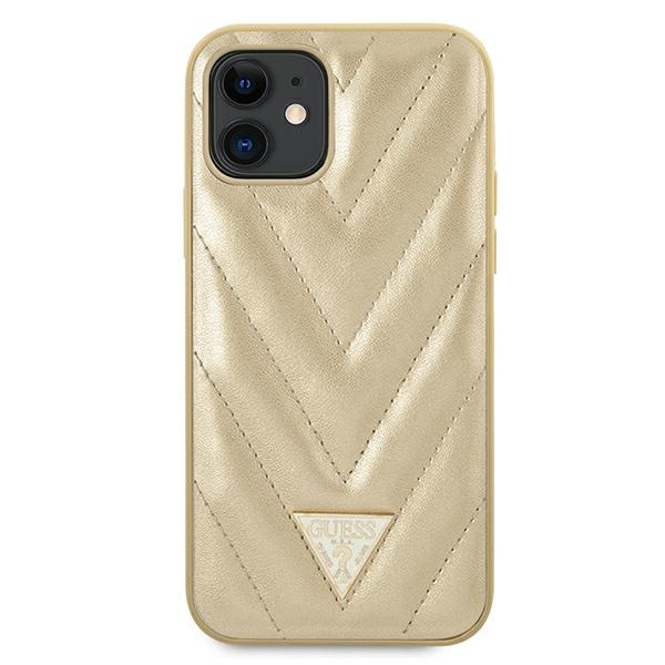 Guess GUHCP12SPUVQTMLBE iPhone12 mini 5,4" złoty/gold hardcase V-Quilted Collection