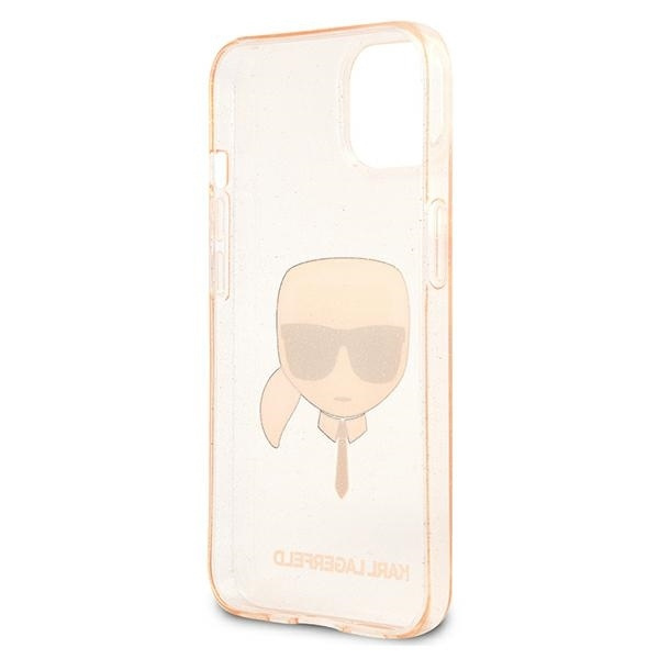 KARL LAGERFELD KLHCP13SKHTUGLGO IPHONE 13 MINI 5,4" ZŁOTY/GOLD HARDCASE GLITTER KARL`S HEAD