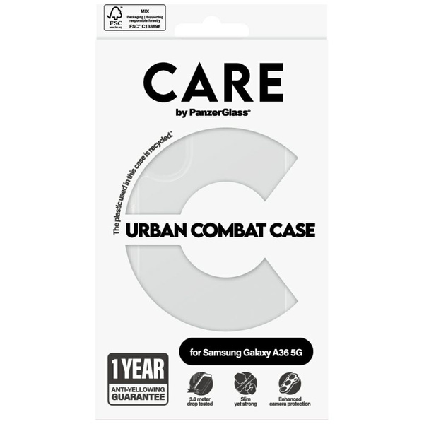 Etui CARE by PanzerGlass Flagship Urban  Combat do Samsung Galaxy A36 5G przezroczysty