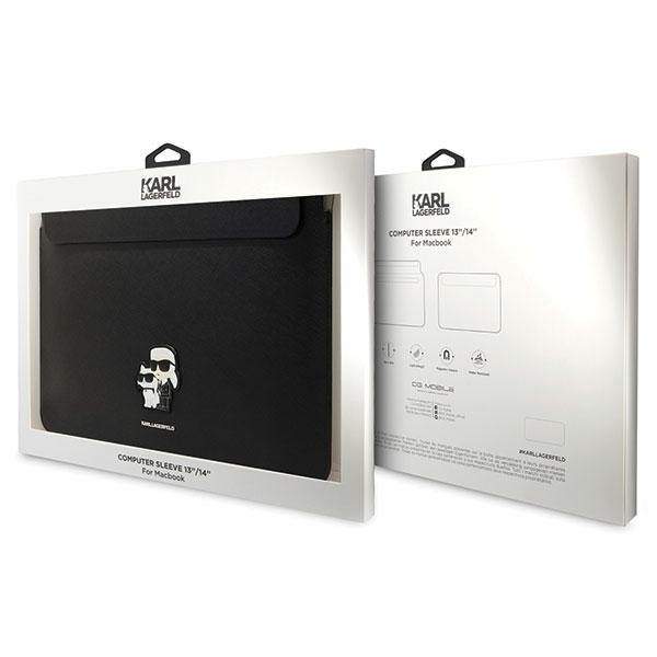 Pokrowiec Karl Lagerfeld Saffiano Karl&Choupette na laptopa 14" - czarny