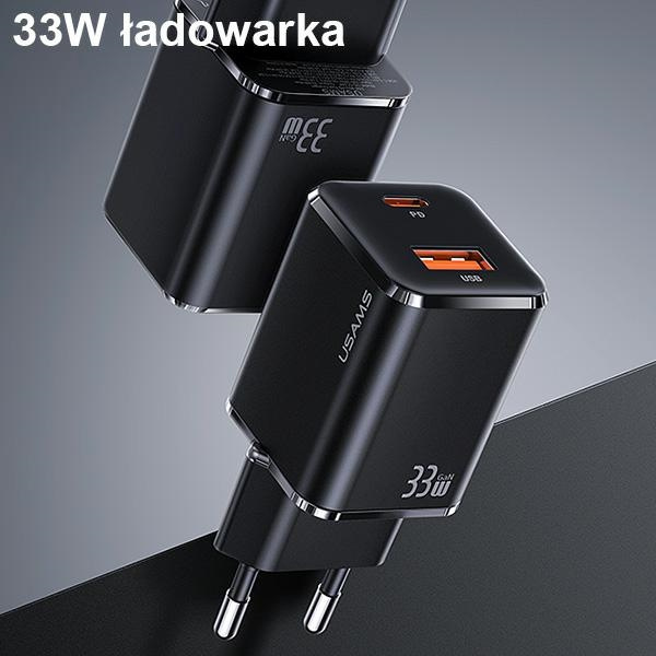 USAMS Ład. siec. 1xUSB-C+1xUSB T43 33W(only head) PD3.0 +QC3.0 Fast Charging biały/white CC144TC02 (US-CC144)