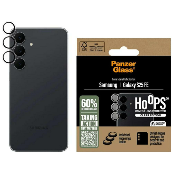 Szkło hartowane na obiektyw PanzerGlass  Hoops Lens Protector do Samsung Galaxy S25 FE przezroczysty