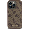 Guess GUHCP15LG4GFBR iPhone 15 Pro 6.1" brązowy/brown hard case 4G Metal Gold Logo