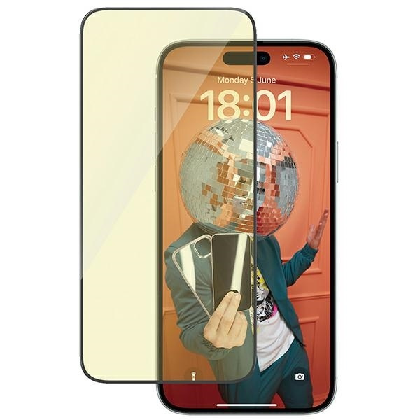 PanzerGlass Ultra-Wide Fit iPhone 15 Plus 6.7" 2in1 Screen Protection Anti-reflective+Anti-Blue Easy Aligner Included 2815