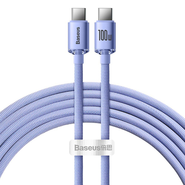 Kabel Baseus CAJY000705 USB-C - USB-C PD QC 100W 5A 480Mb/s 2m - fioletowy