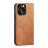 MAGNET FANCY CASE CASE FOR IPHONE 13 PRO COVER CARD WALLET CARD STAND BROWN