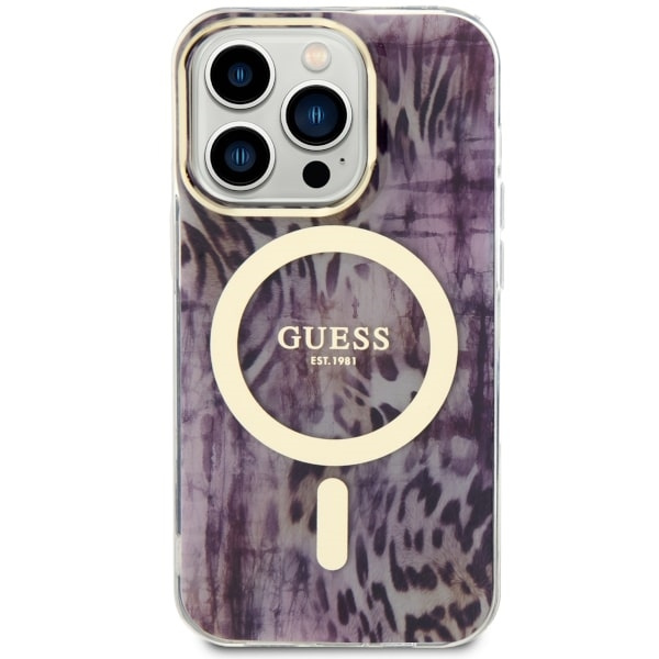 Guess GUHMP14XHLEOPWP iPhone 14 Pro Max6.7" różowy/pink hardcase Leopard MagSafe