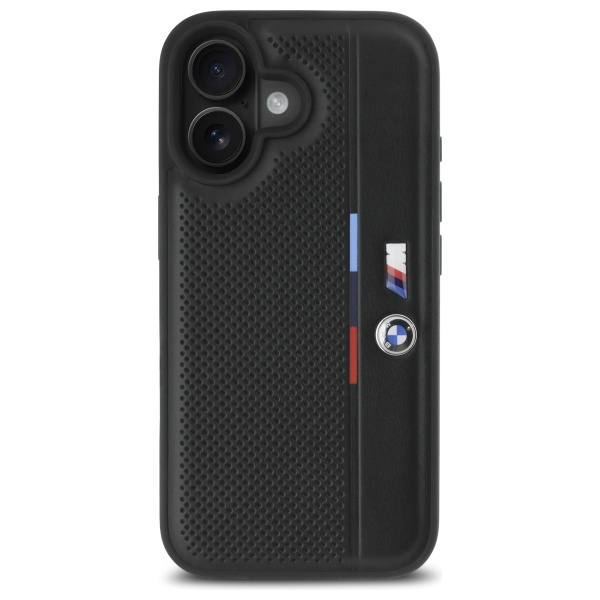 BMW BMHCP16S23PUPVK iPhone 16 6.1" czarny/black hardcase M Perforated Tricolor Detail Line