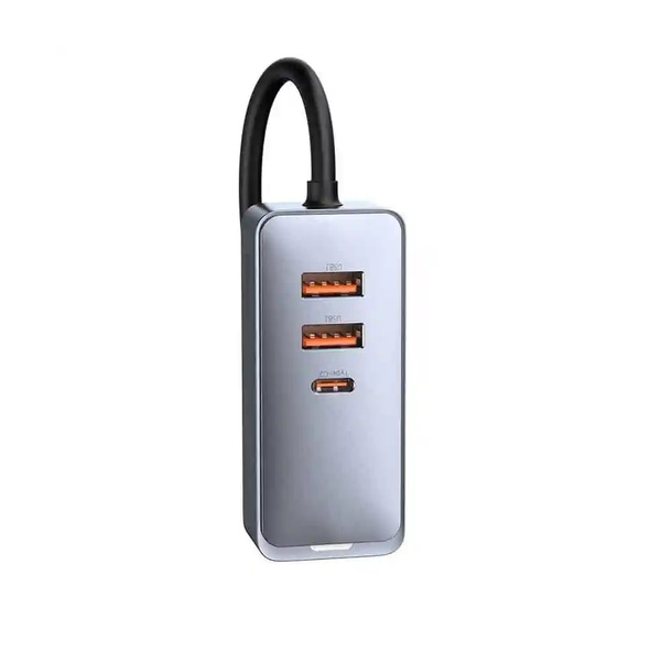 Baseus Share Together car charger 2x USB / 2x USB Type C 120W PPS Quick Charge Power Delivery gray (CCBT-A0G)