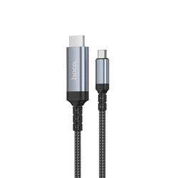 Kabel USB C do HDMI Hoco 4K 30Hz 2 m UA43 stalowy szary