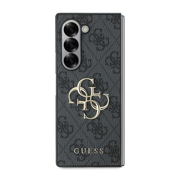 Guess GUHCZFD64GMGGR Z Fold6 F956 czarny/black leather 4G Metal Logo
