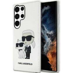 KARL LAGERFELD KLHCS23LHNKCTGT S23 ULTRA S918 TRANSPARENT HARDCASE GLITTER KARL & CHOUPETTE