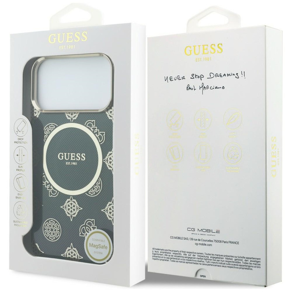 Etui Guess IML Peony Dot MagSafe do      iPhone 17 Pro Max czarny