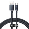 Baseus Crystal Shine Series kabel przewód USB do szybkiego ładowania i transferu danych USB Typ A - USB Typ C 100W 1,2m czarny (CAJY000401)