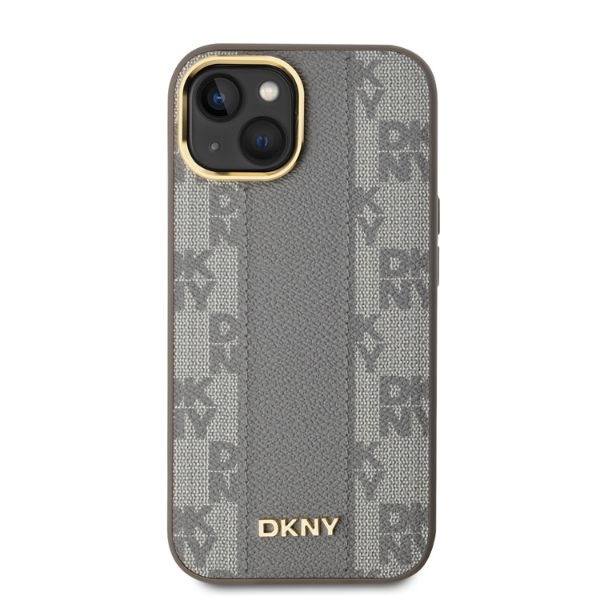 DKNY DKHMP14SPCPVSLE iPhone 146.1" beżowy/beige hardcase Leather Checkered Mono Pattern MagSafe