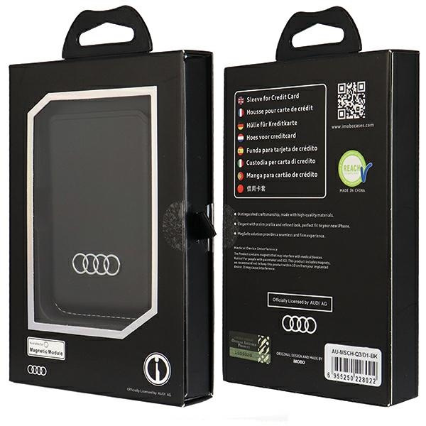 Audi Synthetic Leather Wallet Card Slot  czarny/black MagSafe AU-MSCH-Q3/D1-BK