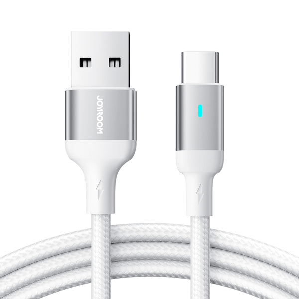 Joyroom kabel USB - USB C 3A do szybkiego ładowania i transferu danych A10 Series 3 m biały (S-UC027A10)