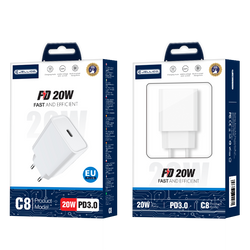 JELLICO ładowarka sieciowa C8 PD 20W 1xUSB-C Biały