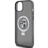 Etui Karl Lagerfeld Ring Stand Karl&Choupettte MagSafe do iPhone 15 Plus - czarne