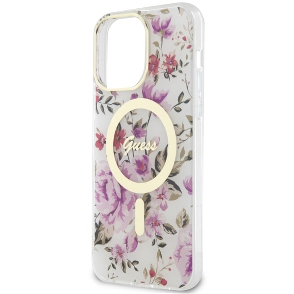 Guess GUHMP14LHCFWST iPhone 14 Pro 6.1"transparent hardcase Flower MagSafe