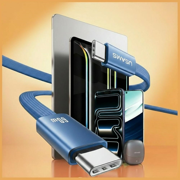 Kabel USAMS U96 60W USB-C do USB-C 1.2m  niebieski