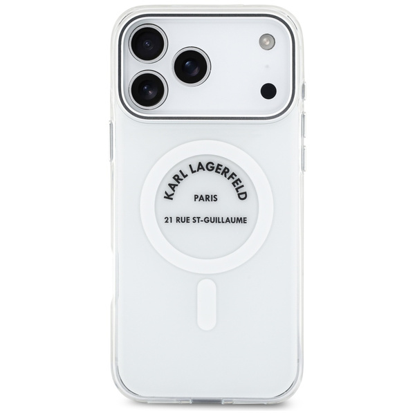 Etui Karl Lagerfeld IML Karl RSG Logo    MagSafe do iPhone 17 Pro Max biały