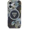 Etui Guess Glitter Flowers Triangle      Buttons MagSafe do iPhone 16 czarny