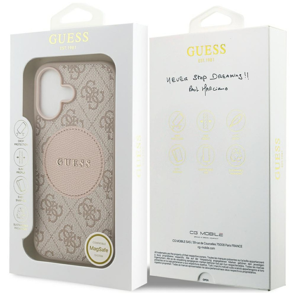 Etui Guess 4G Circle Classic Logo        MagSafe do iPhone 17 różowy