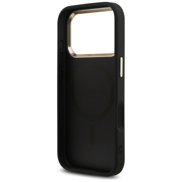 Etui Guess 4G Triangle Logo MagSafe do   iPhone 17 Pro czarny złoty