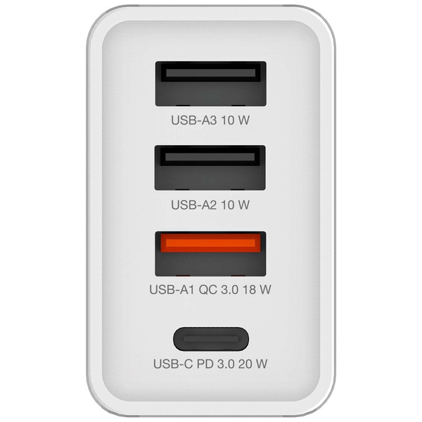 Verbatim Ładowarka sieciowa 30W 3xUSB-A/USB-C PD 3.0 CHR-30EU2 biały/white 49701