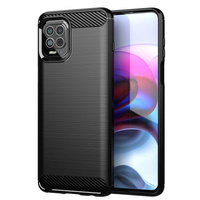 CARBON CASE FLEXIBLE COVER TPU CASE FOR MOTOROLA MOTO G100 / EDGE S BLACK