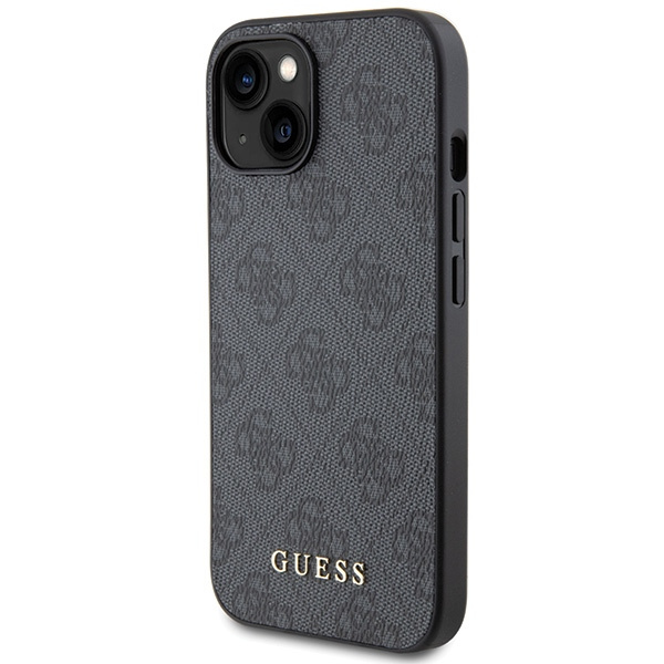 Guess GUHCP15SG4GFGR iPhone 15 / 14 / 13 6.1" szary/grey hard case 4G Metal Gold Logo