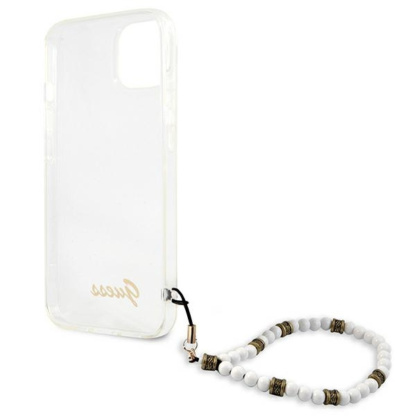 Guess GUHCP13SKPSWH iPhone 13 mini 5,4"Transparent hardcase White Pearl