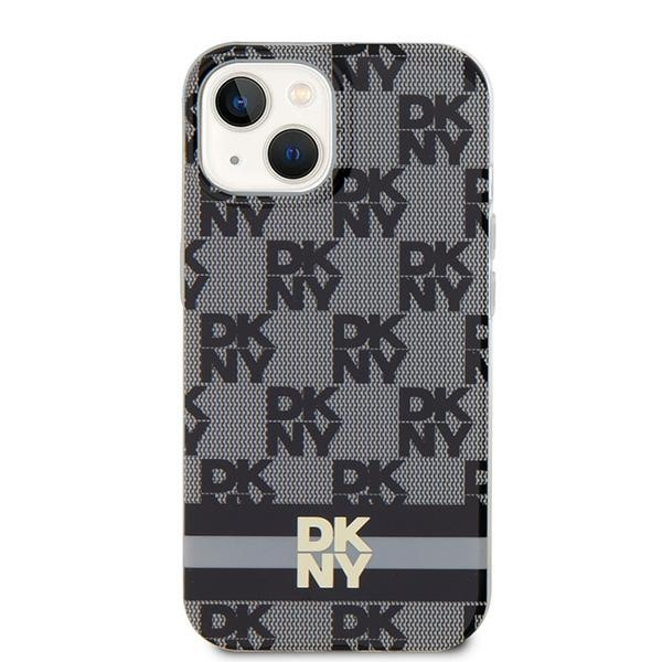 DKNY DKHMP15MHCPTSK iPhone 15 Plus /14 Plus 6.7" czarny/black hardcase IML Checkered Mono Pattern & Printed Stripes MagSafe
