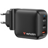Ładowarka sieciowa Verbatim Mini GaN     100W 2xUSB-C PD/1x USB-A QC czarny 32230
