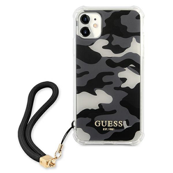 Guess GUHCN61KSARBK iPhone 11 / Xr 6,1" czarny/black hardcase Camo Collection