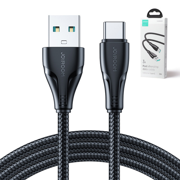 JOYROOM USB - USB C 3A CABLE SURPASS SERIES FOR FAST CHARGING AND DATA TRANSFER 3 M BLACK (S-UC027A11)