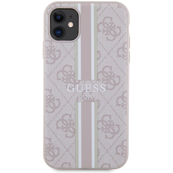 Guess GUHMN61P4RPSP iPhone 11 / Xrróżowy/pink hardcase 4G Printed Stripes MagSafe
