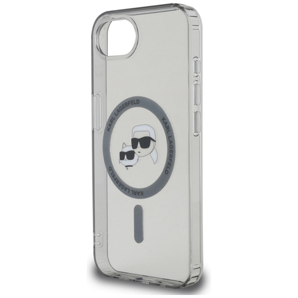 Etui Karl Lagerfeld IML Metal Karl &     Choupette Heads MagSafe do iPhone 16e czarny