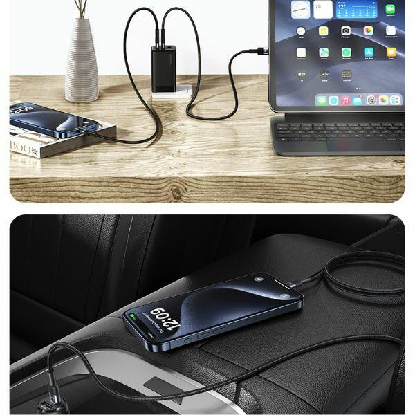 USAMS Kabel  USB-C na USB-C set 30szt.   60W 1,2m pleciony SJ724ZJ01 (US-SJ724 ) SET 30PCS