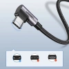 Kabel Ugreen US284 70255 USB-A (prosty) / USB-C (kątowy) 3A 3m - szary