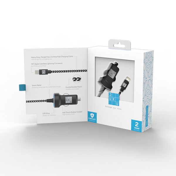 JUKU CAR CHARGER LIGHTNING MFI 1.2M