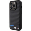 Etui BMW Leather Carbon na iPhone 15 Pro - czarne