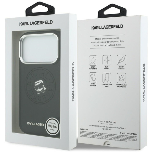 Etui Karl Lagerfeld Point & Karl Sketch  MagSafe do iPhone 17 Pro czarny