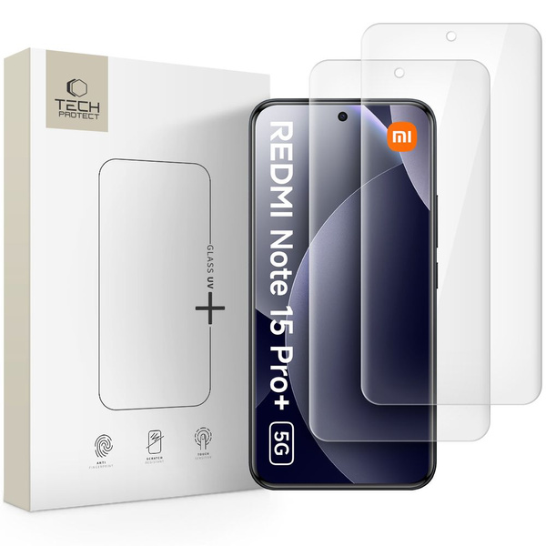 SZKŁO HARTOWANE TECH-PROTECT GLASS UV+ 2-PACK XIAOMI REDMI NOTE 15 PRO+ PLUS 5G CLEAR