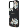 Etui Guess Grained Printed Flower        Pattern MagSafe do iPhone 16 Pro czarny