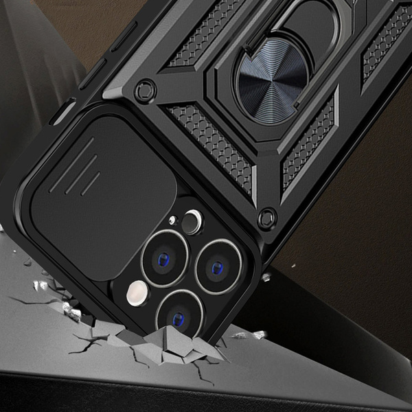 Hybrid Armor Camshield etui iPhone 14 pancerny pokrowiec z osłoną na aparat niebieskie